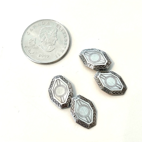 Vintage Edwardian Etched Cufflinks - Picture 5 of 6